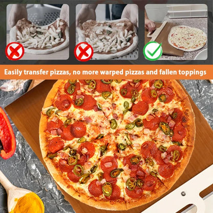 55*35cm Sliding Pizza Peel Shovel Removable Wooden Handle Pizza Spatula