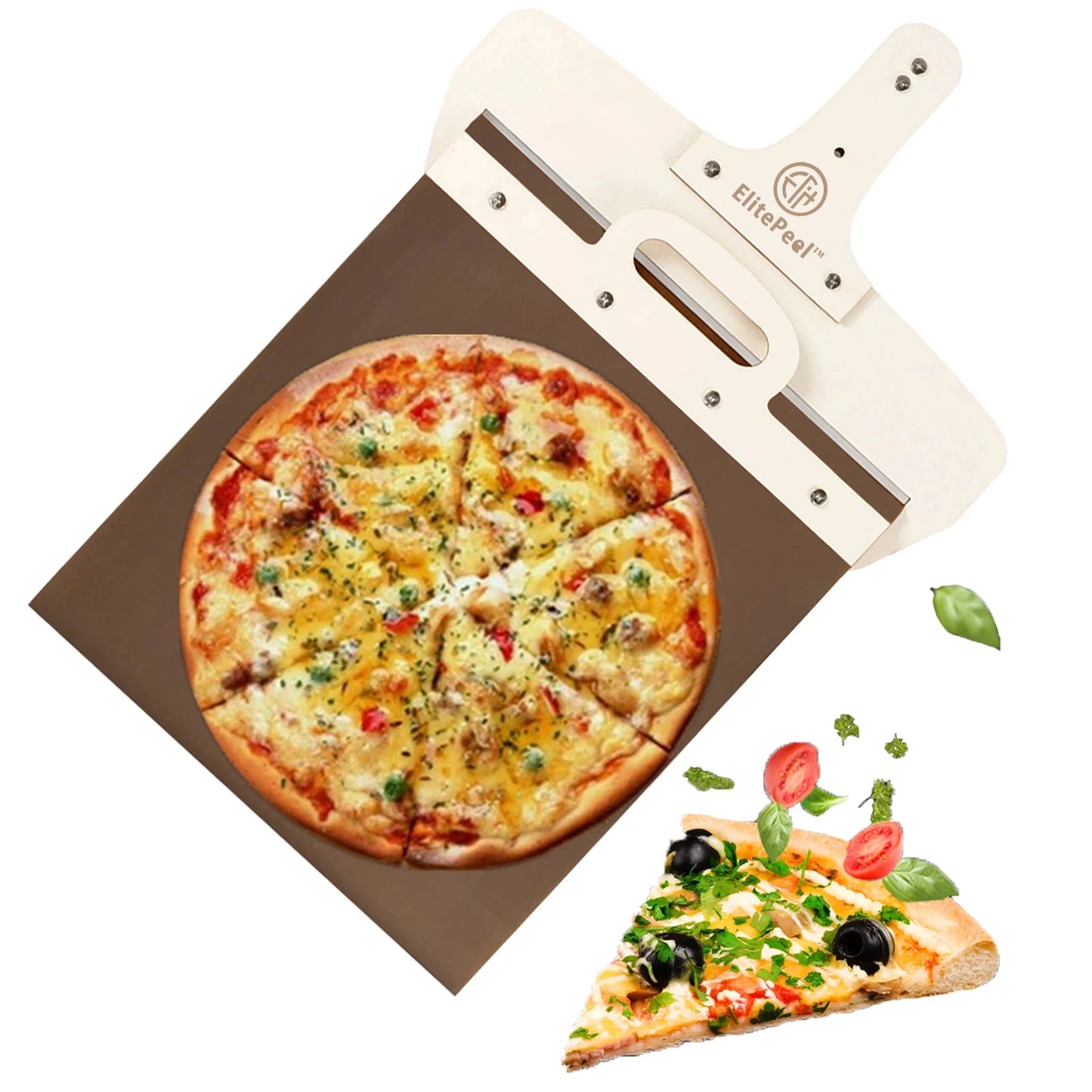 55*35cm Sliding Pizza Peel Shovel Removable Wooden Handle Pizza Spatula